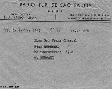 Radio Tupi  vom 25.10.1967