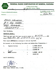 Radio Nigeria, Kardun vom 27. Januar 1997